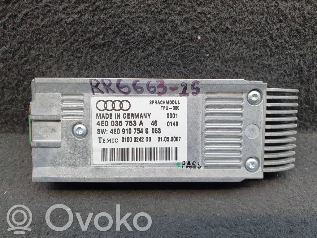 Audi A4 S4 B7 8E 8H Voice control module 