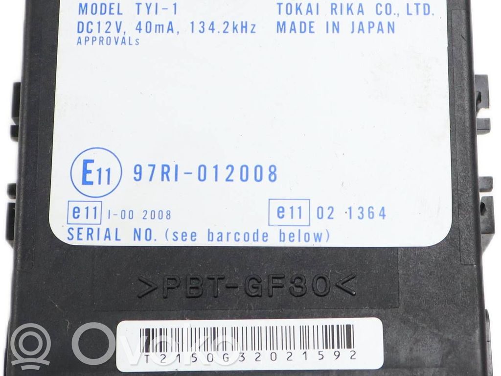 Toyota Corolla Verso E121 Immobilizer control unit/module 