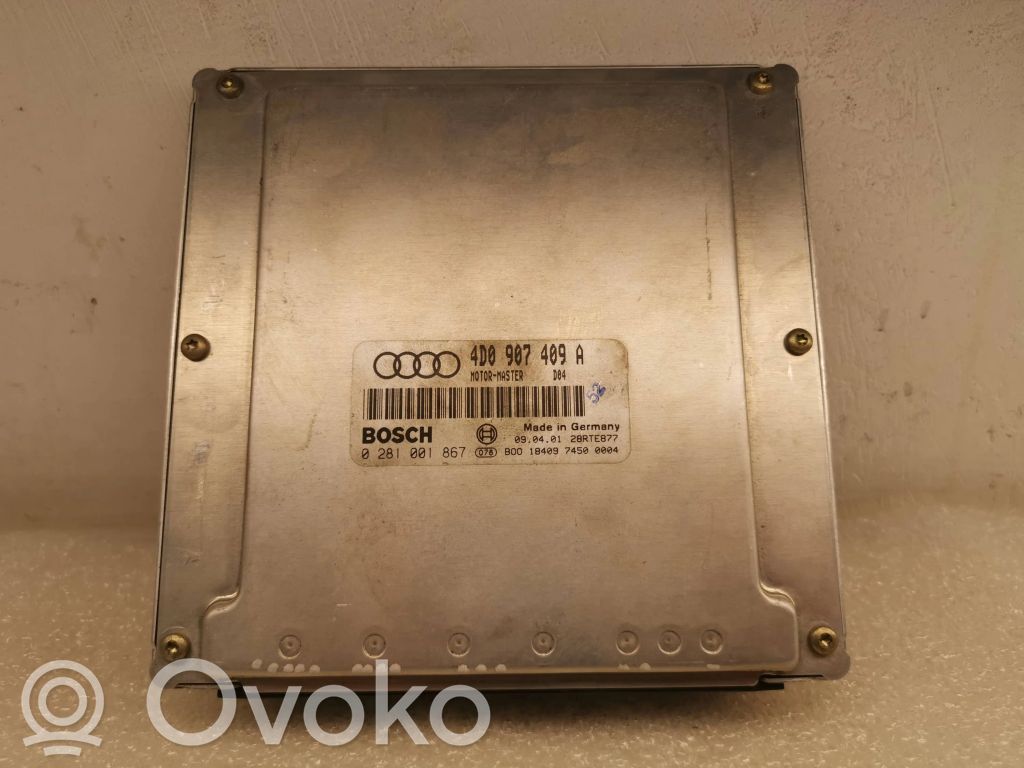 Engine control unit/module   4D0907409A,28RTE877,0281001867