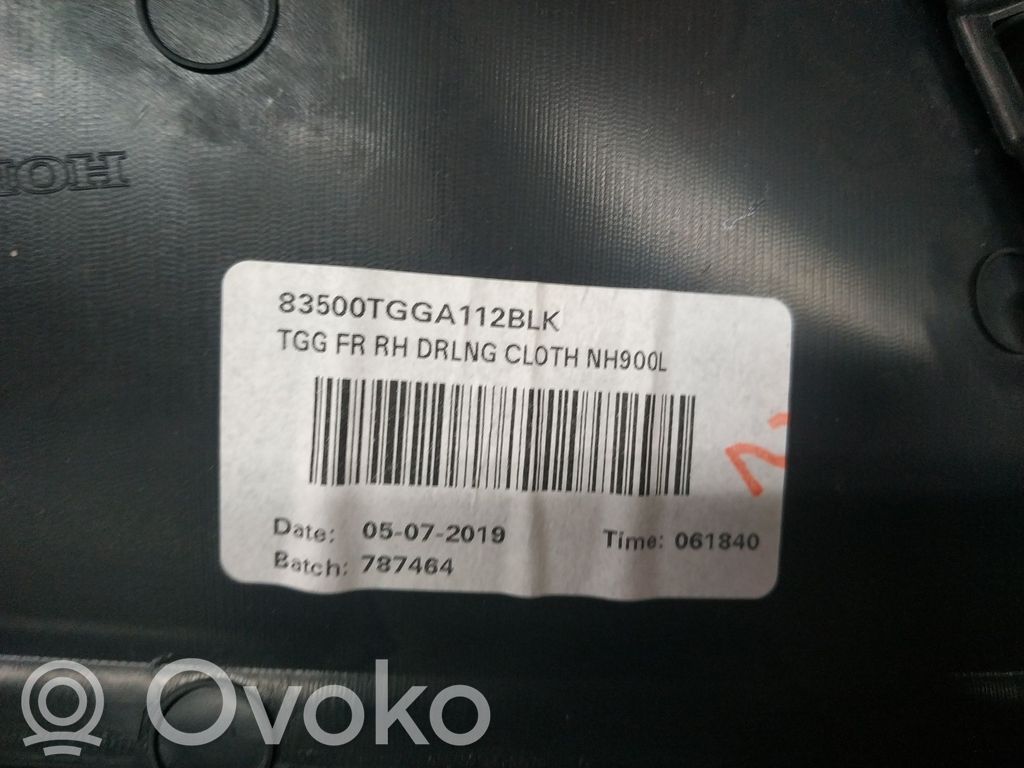 Honda Civic X Boczki / Poszycie drzwi przednich 