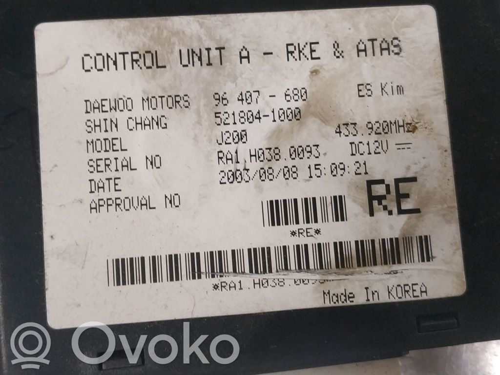 Daewoo Nubira Alte unități/module de control 