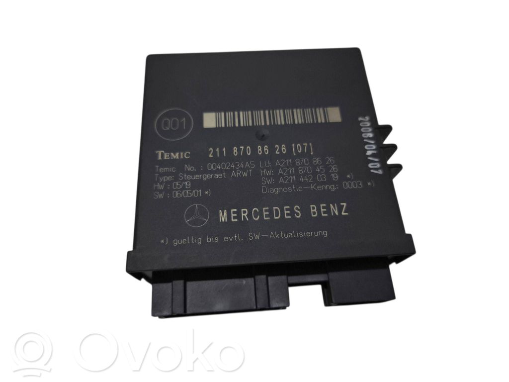 Tailgate/trunk control unit/module   2118708626,A2114420319,A2118708626,A2118704526