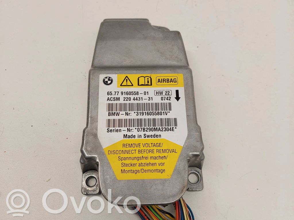 BMW 5 E60 E61 Unidad de control/módulo del Airbag 
