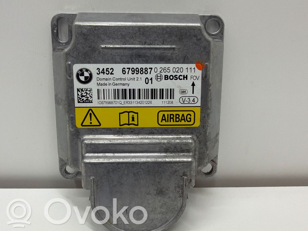 BMW 5 F10 F11 Unitate/modul de comandă airbaguri 