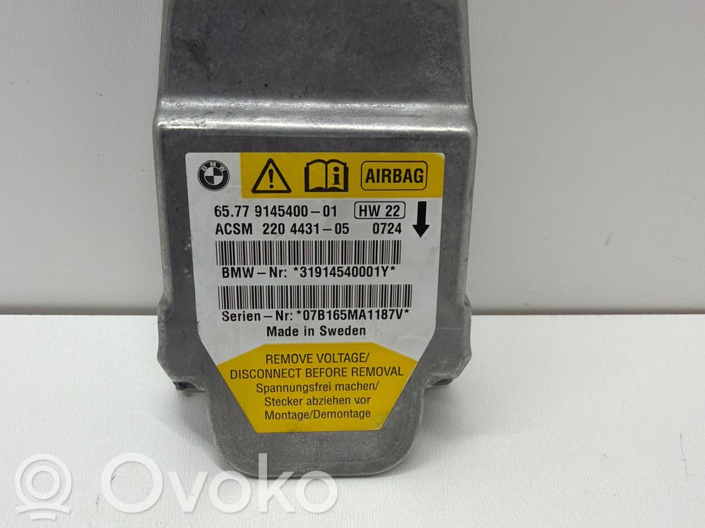 BMW 5 E60 E61 Unidad de control/módulo del Airbag 