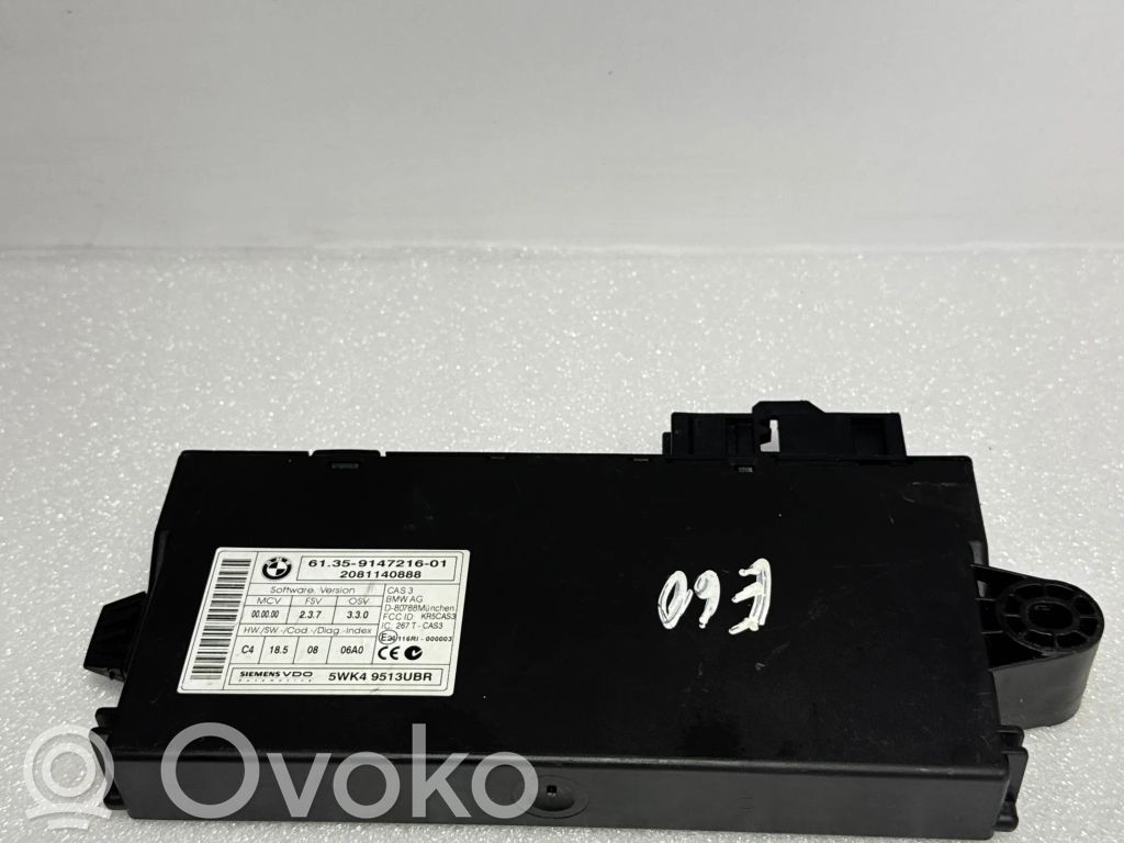 BMW 5 E60 E61 Unidad de control/módulo del CAS 