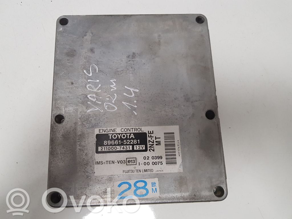 Toyota Yaris Sterownik / Moduł ECU 