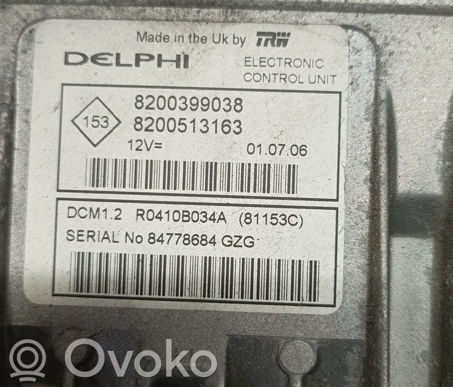 Engine control unit/module   8200399038,8200513163,ZACK