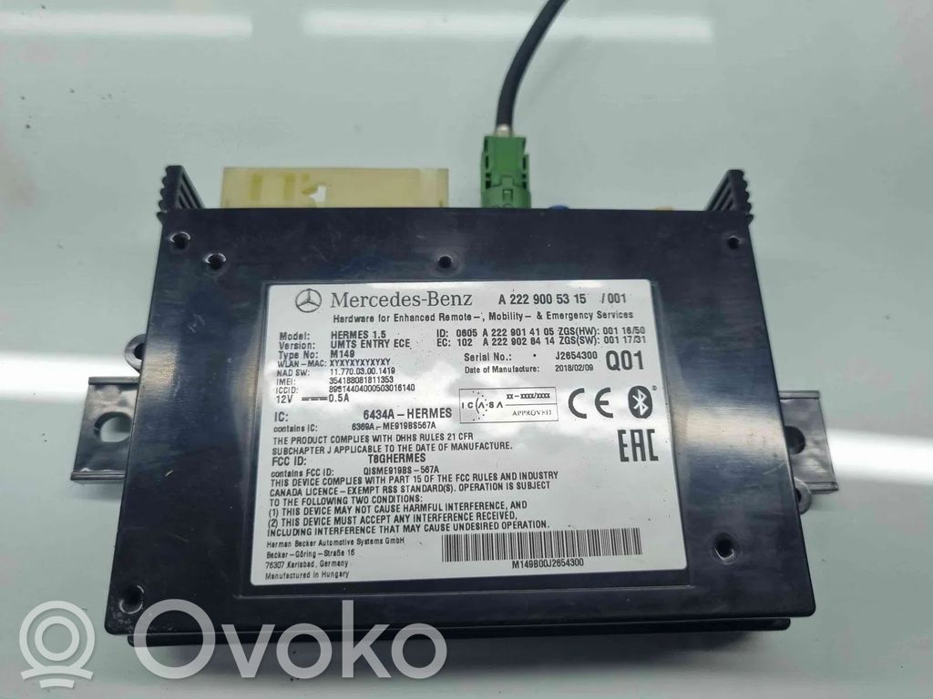 Mercedes-Benz C W205 Moduł / Sterownik Bluetooth 