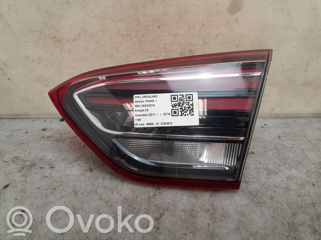 Opel Crossland X Lampă spate în capacul portbagajului 