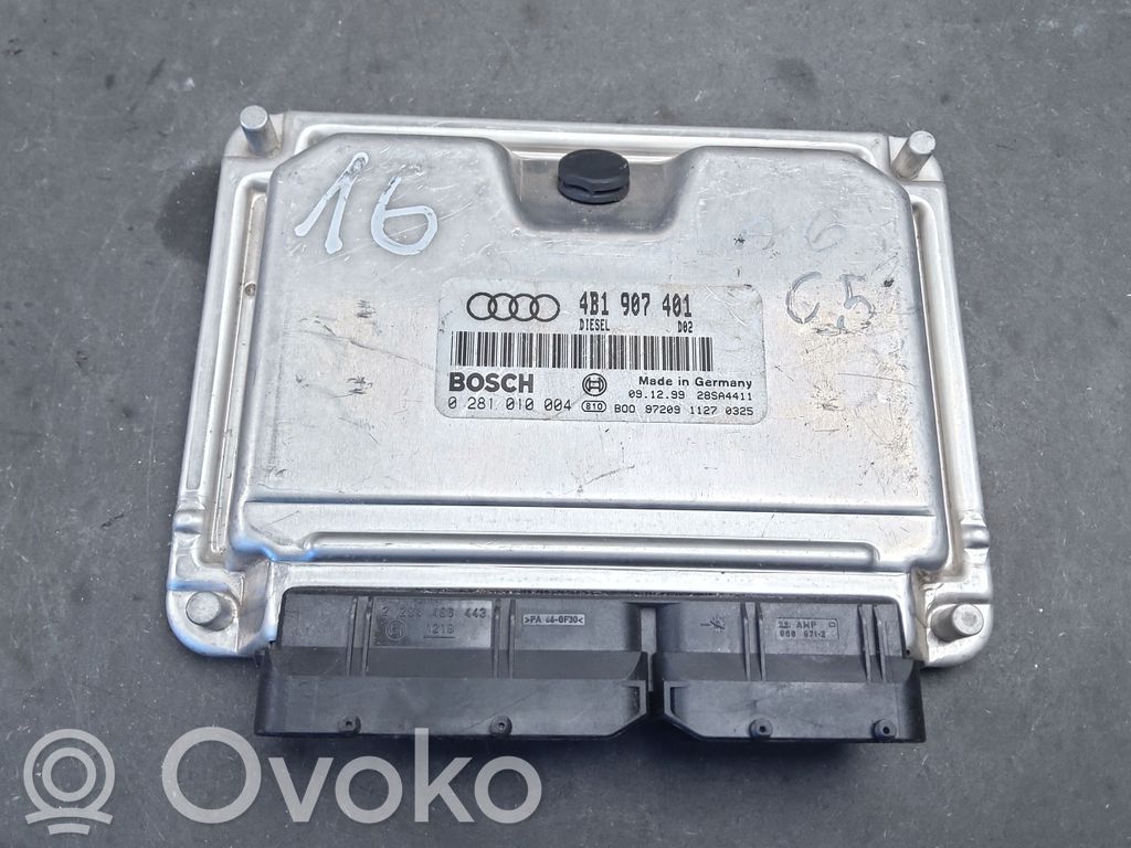 Engine control unit/module ECU   4B1907401,0281010004