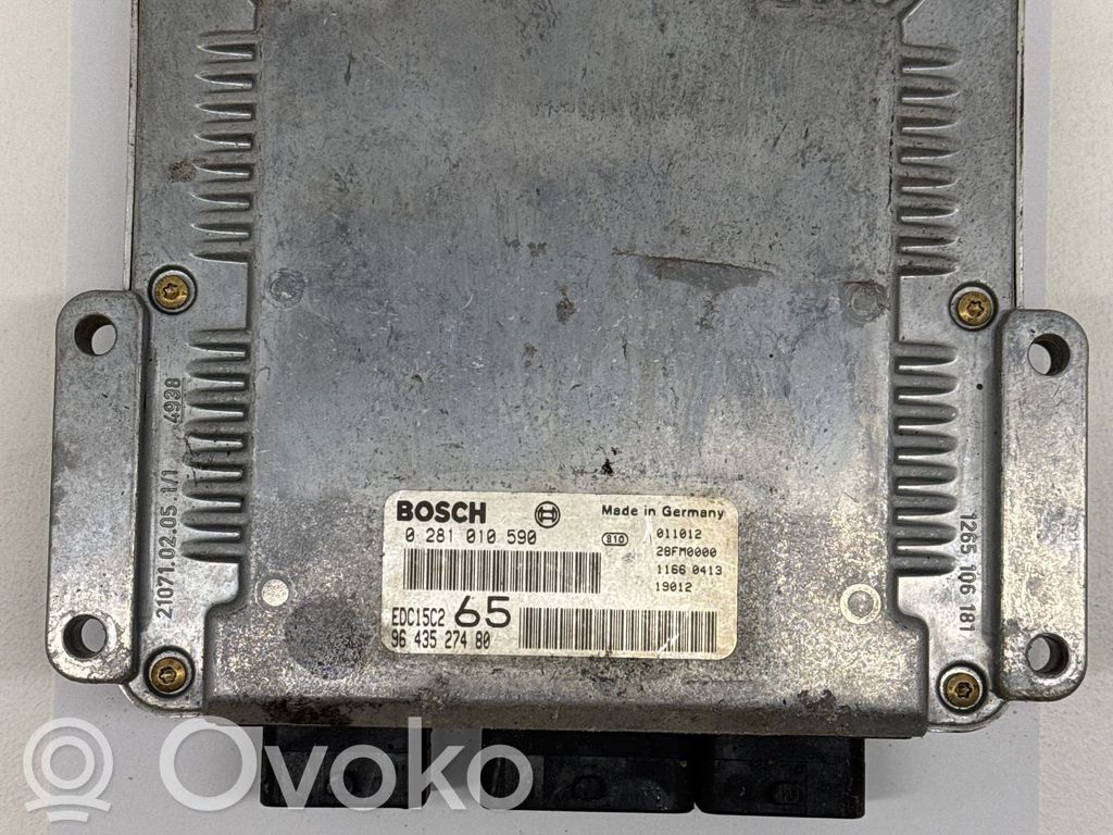 Engine control unit/module   9643527480,EDC15C2,0281010590