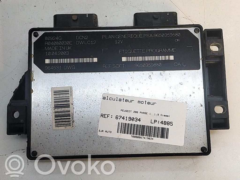 Peugeot 206 Engine control unit/module 