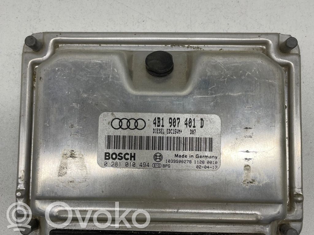 Engine control unit/module   4B1907401D,1039S00278,0281010494