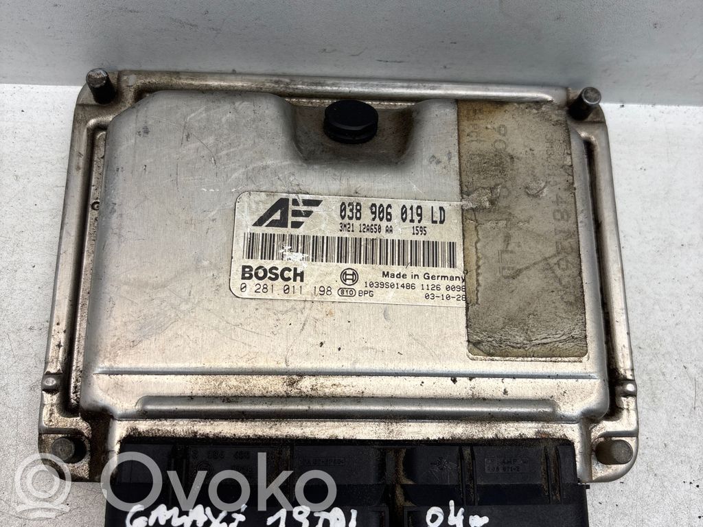 Engine control unit/module   038906019LD,0281011198,3M2112A650AA,1039S01486