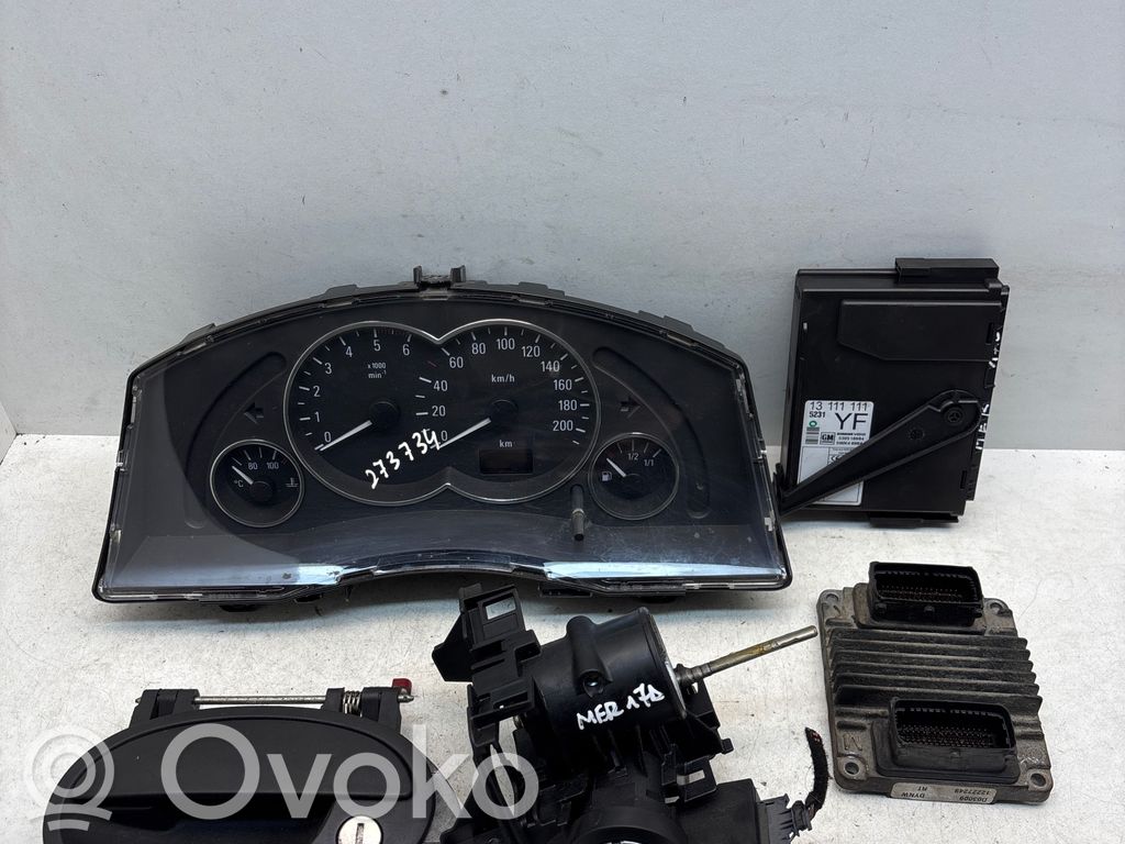 Opel Meriva A Moottorinohjausyksikön sarja ja lukkosarja 