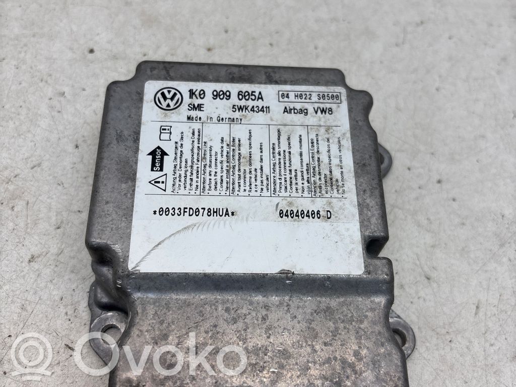 Sterownik / Moduł Airbag   1K0909605A,04040406D,5WK43411,0033FU078HUA,04H022S0500