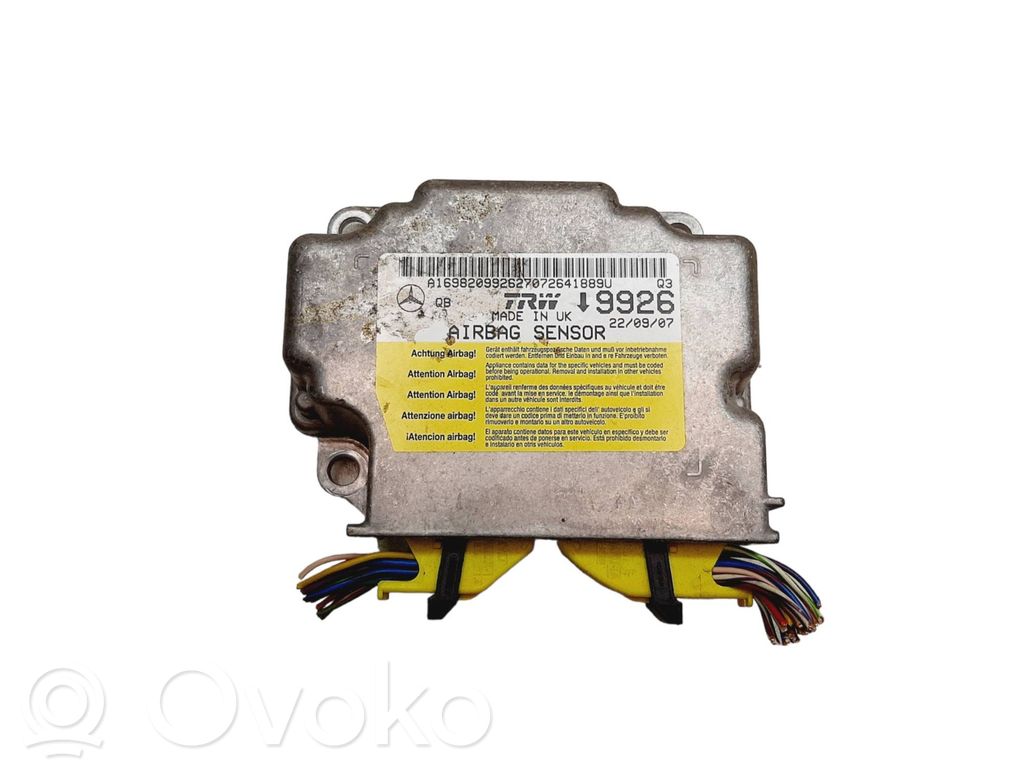 Mercedes-Benz A W169 Oro pagalvių valdymo blokas 