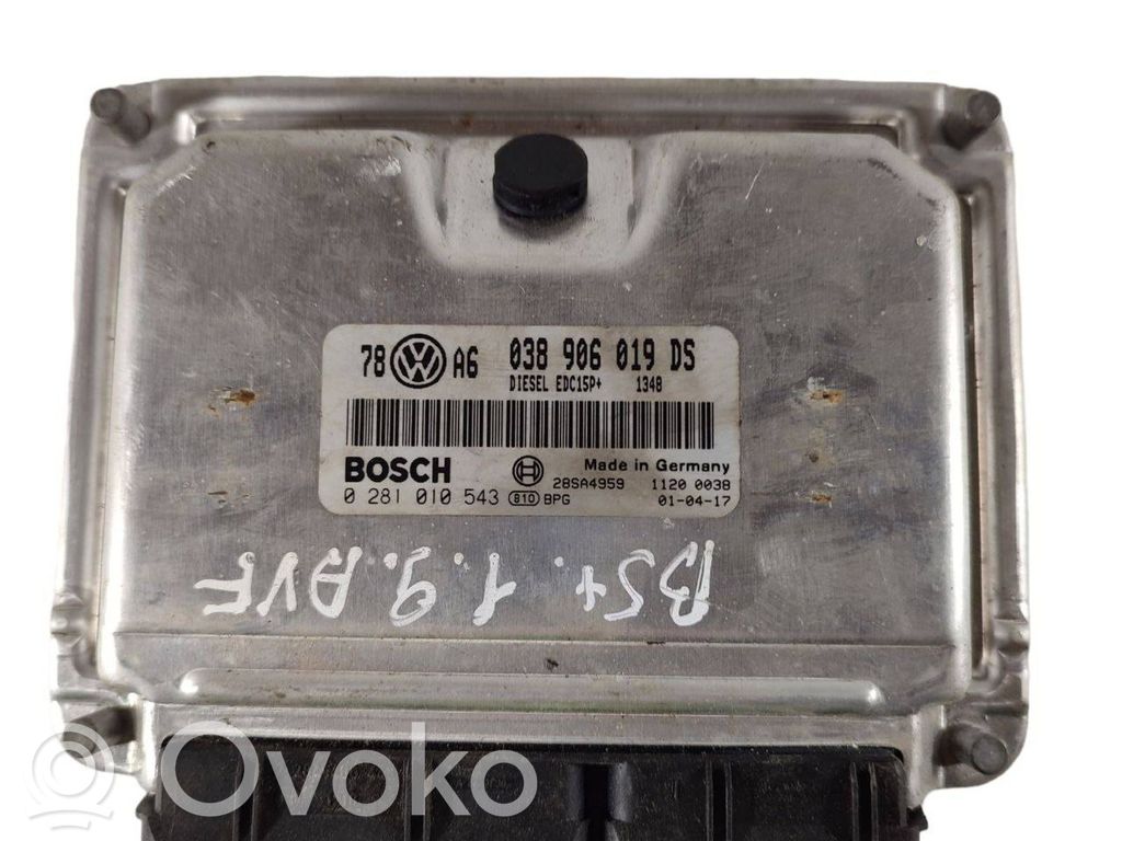 Engine control unit/module   038906019DS,0281010543,28SA4959