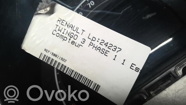 Renault Twingo III Geschwindigkeitsmesser Cockpit 