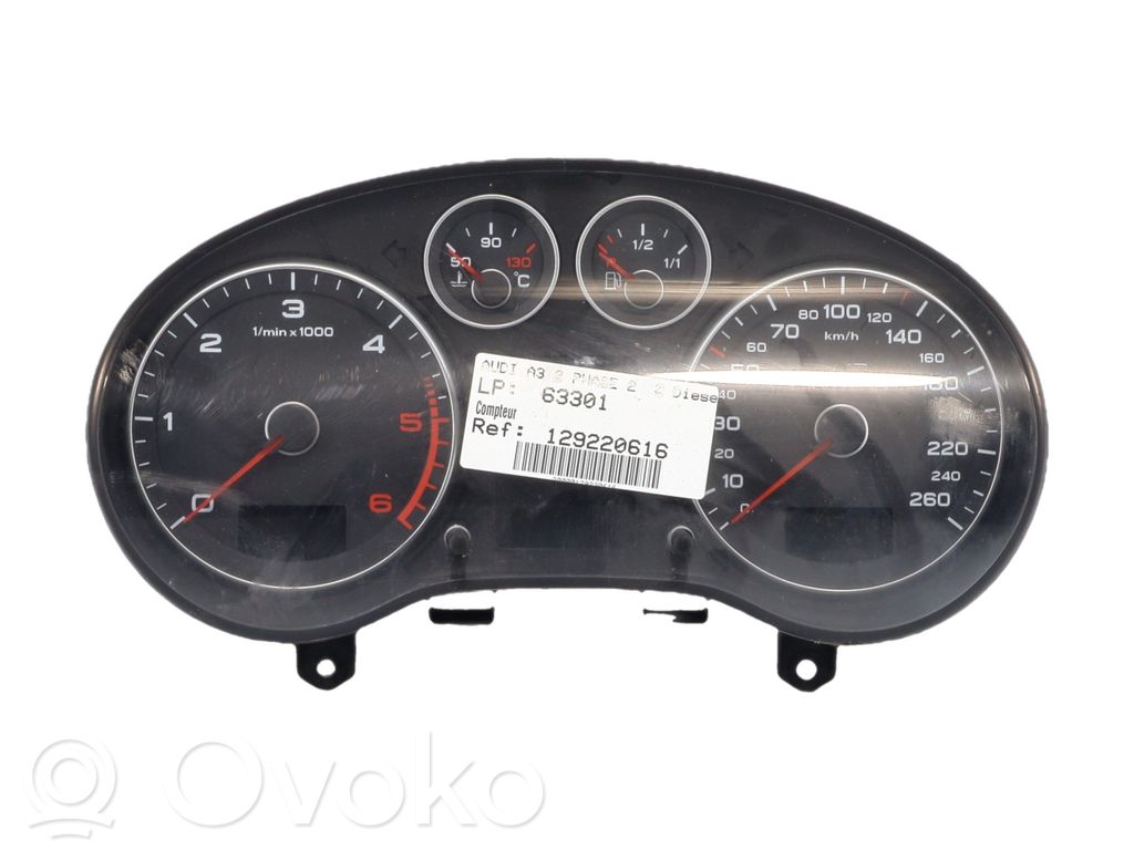 Audi A3 S3 8P Nopeusmittari (mittaristo) 
