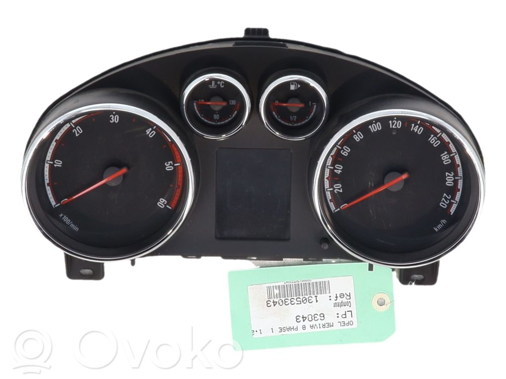 Opel Meriva B Geschwindigkeitsmesser Cockpit 