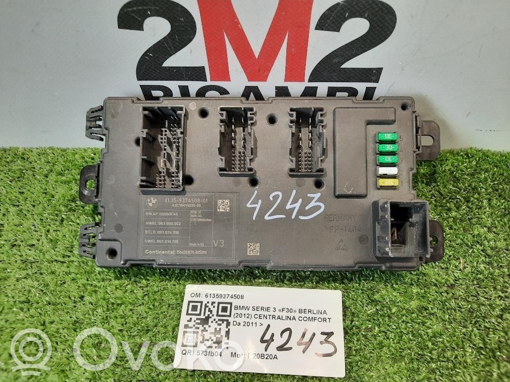 BMW 3 F30 F35 F31 Moduł / Sterownik komfortu 