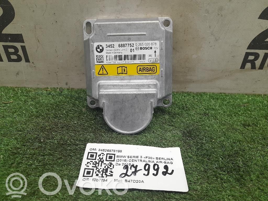BMW 3 F30 F35 F31 Sterownik / Moduł Airbag 