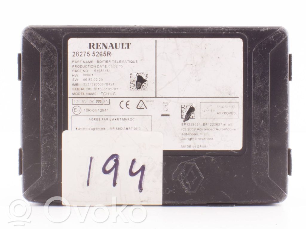 Other control units/modules   282755265R,51986181