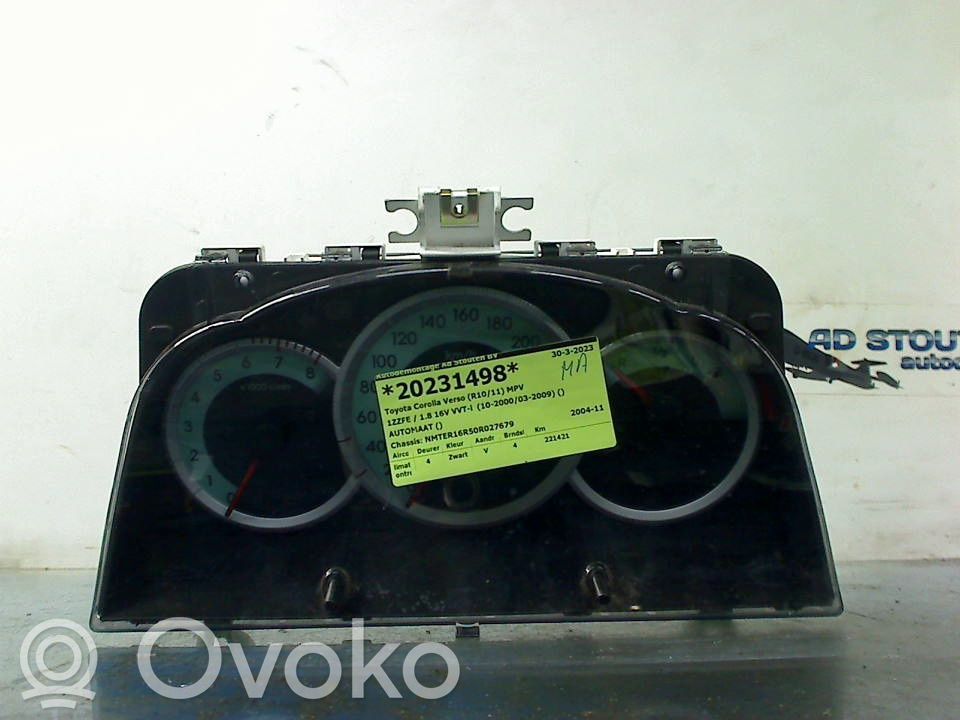 Toyota Corolla Verso AR10 Tachimetro (quadro strumenti)