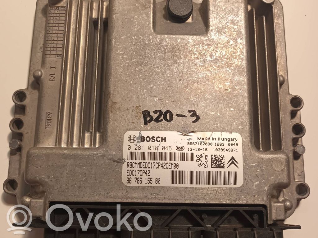 Engine control unit/module   0281018046,9678615580,9667187080