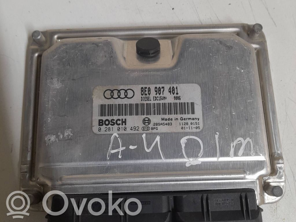 Engine control unit/module   8E0907401,28SA5483,0281010492