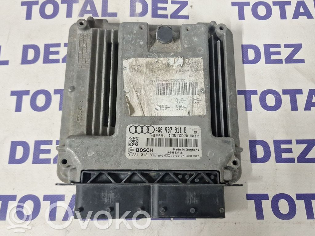 Engine control unit/module   4G0907401,4G0907311E,0281018892