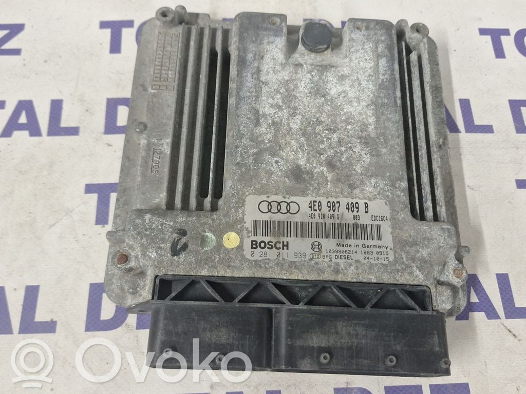 Engine control unit/module   4E0907409B,0281011939,4E0910409G