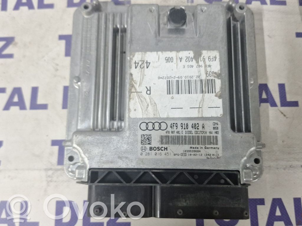 Unidad de control/módulo del motor   4F0907401E,4F9910402A,0281016451
