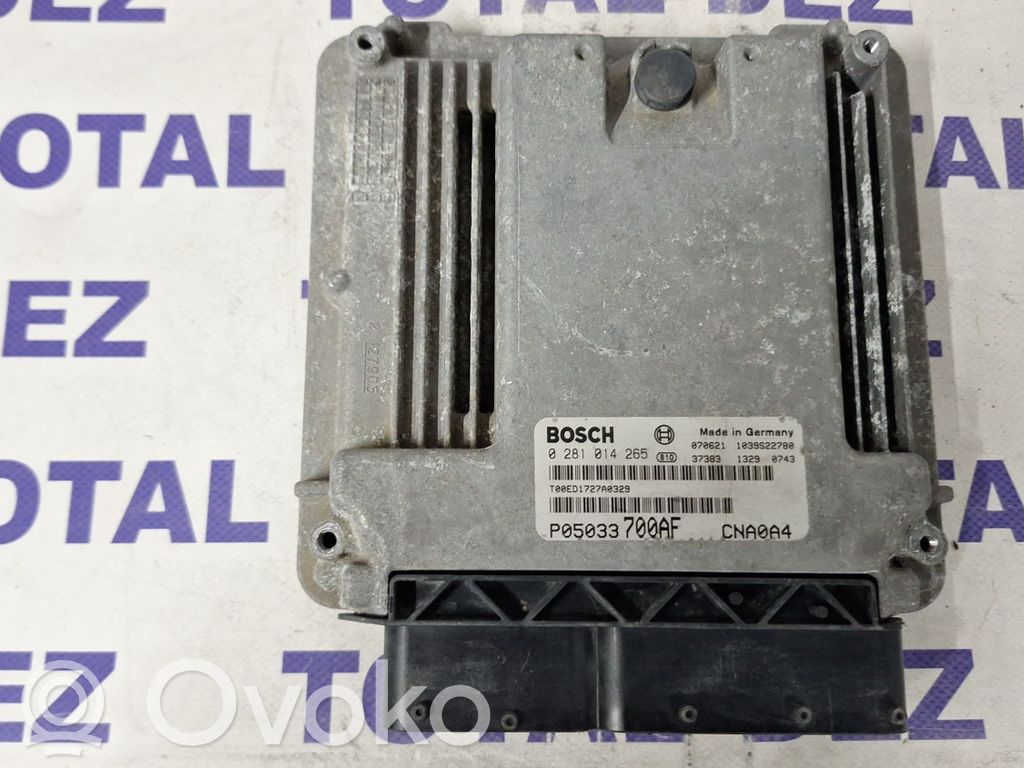 Engine control unit/module   0281014265,P05033700AF,1039S22780
