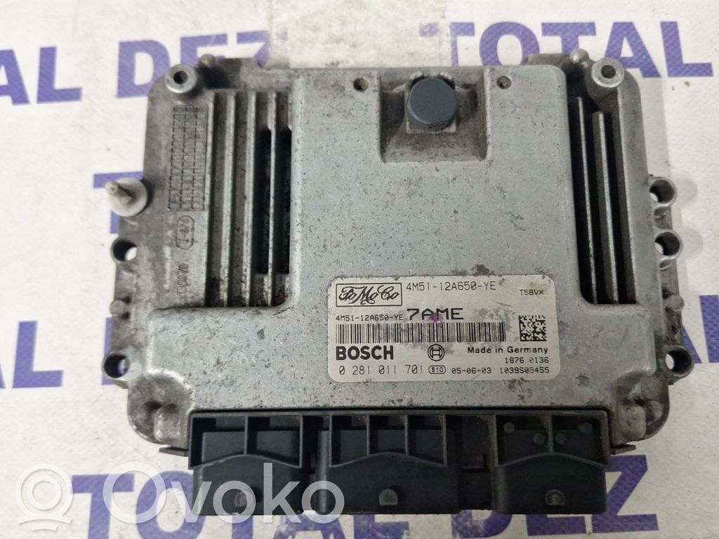 Engine control unit/module   0281011701,4M5112A650YE