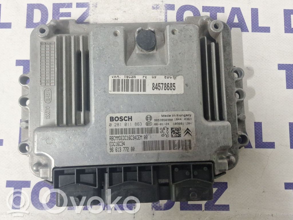 Engine control unit/module   9653958980,0281011863,9661377280,84578685
