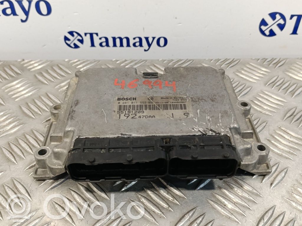 Unidad de control/módulo del motor   0281011553,19247DAA,55191209