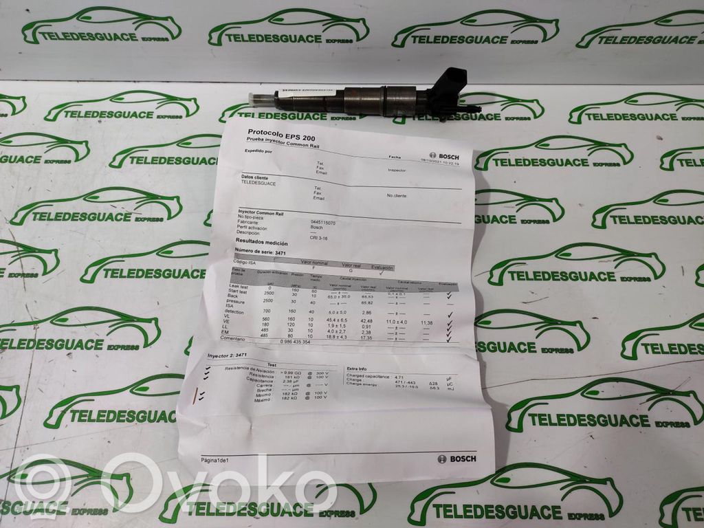 Inyector de combustible   0986435354