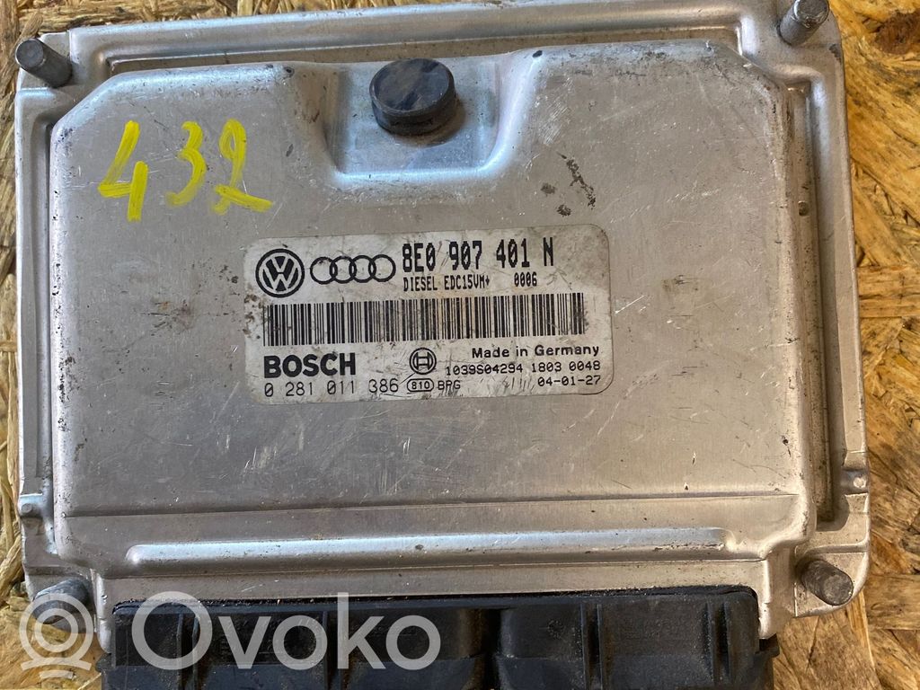 Unidad de control/módulo del motor   8E0907401N,1039S04294,0281011386