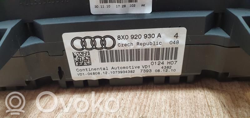 Speedometer (instrument cluster)   8X0920930A,8X0920930A