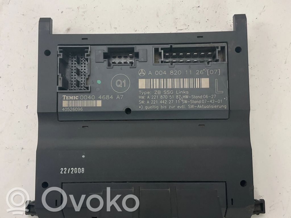 Module de commande de siège   A2218705187,A0048201126