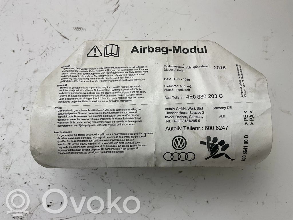 Passenger airbag   4E0880203C,6006247,BAMPT11059