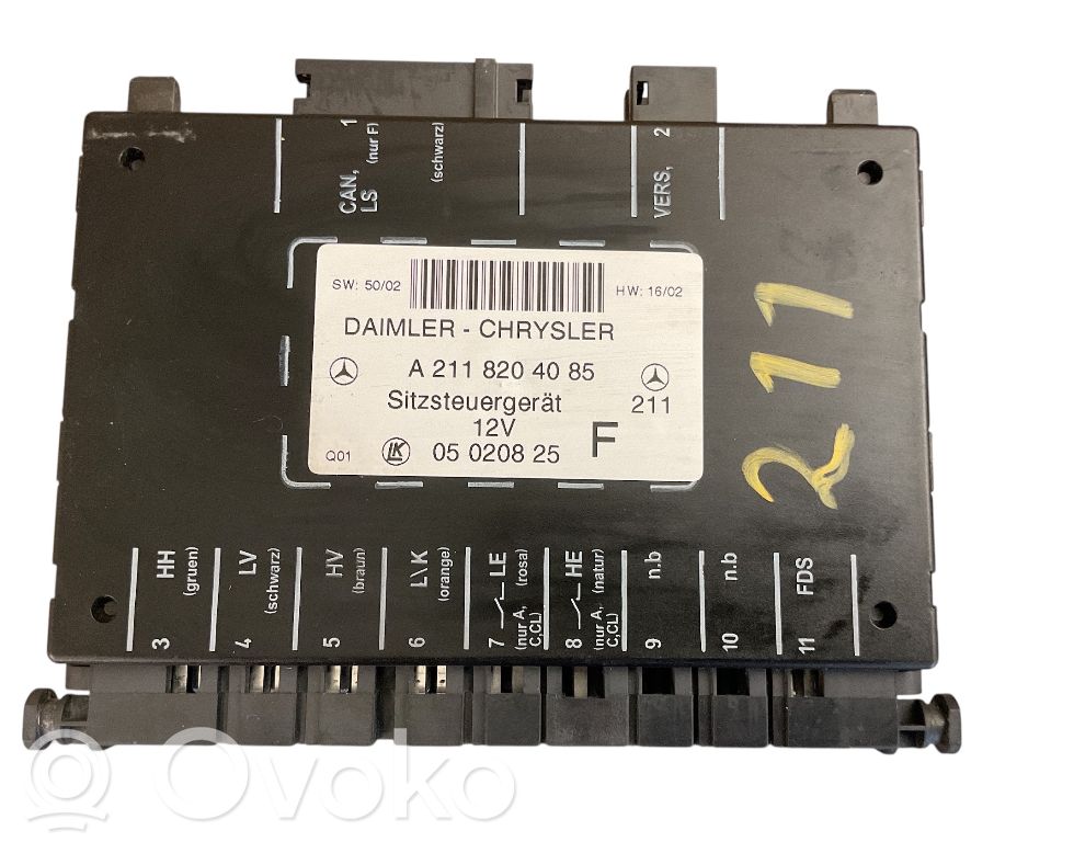 Mercedes-Benz E W211 Module de commande de siège 