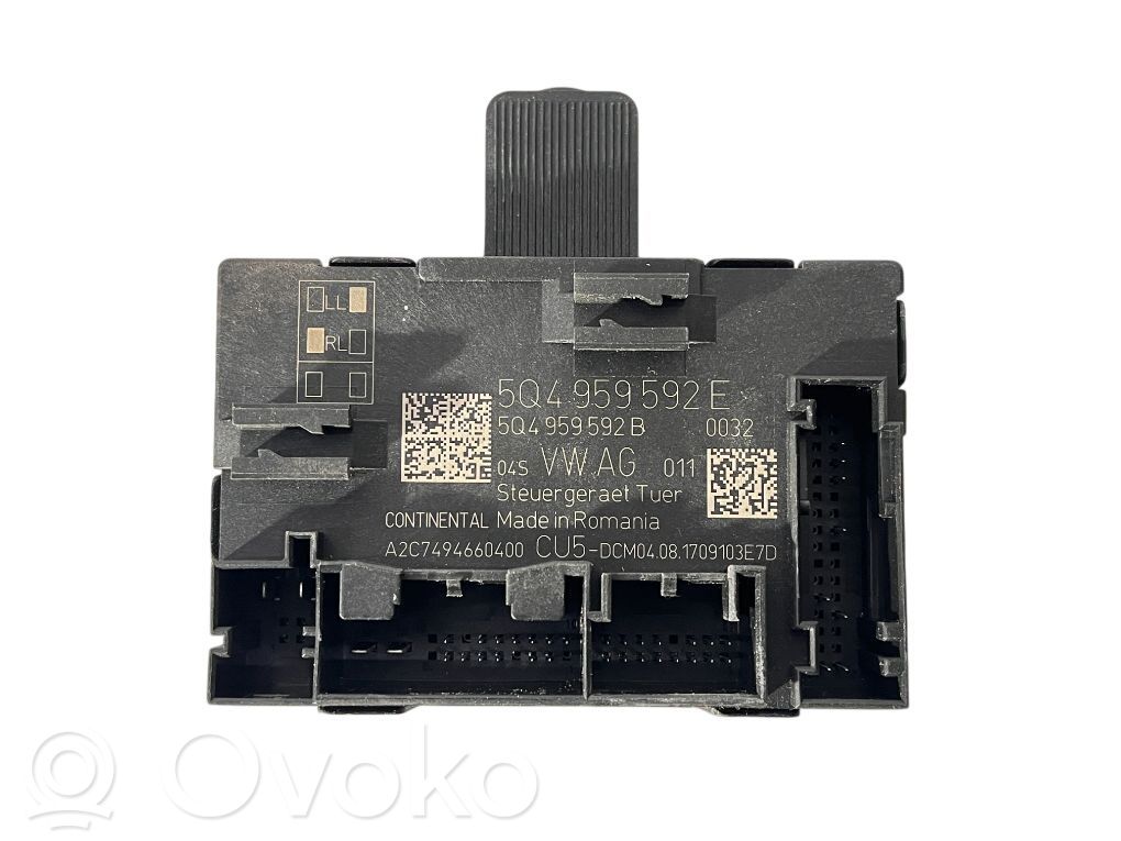 Unité de commande module de porte   5Q0959592E,5Q0959592E,5Q0959592B,A2C7494660400
