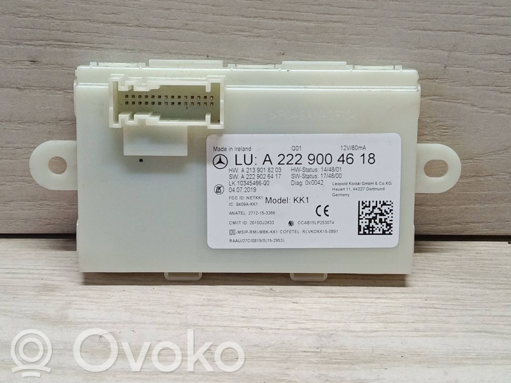 Mercedes-Benz E W213 Unitate/modul de control fără cheie (KESSY) 