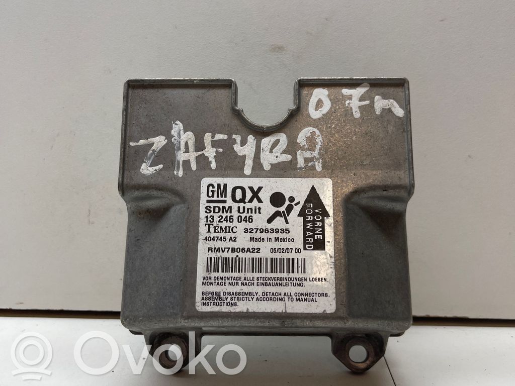 Opel Zafira B Airbag control unit/module 