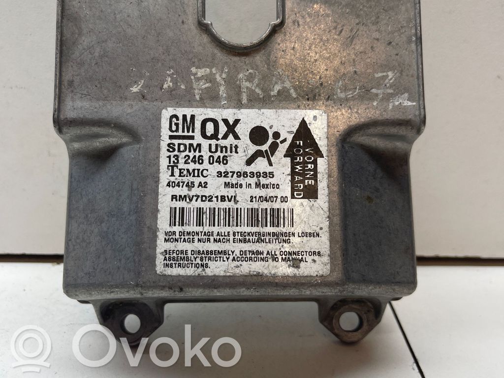 Opel Zafira B Airbag control unit/module 