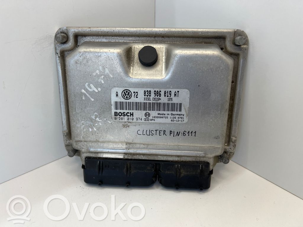 Engine control unit/module   038906019AT,0281010974,1039S00725